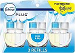 3-Count Febreze Odor-Fighting Fade Defy Plug in Air Freshener Refills $9.05