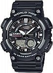 Casio Men's AEQ110W-1AV Analog and Digital Quartz Black Watch $22 and more