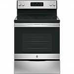 GE 30-in Glass Top 4 Burners 5.3-cu ft Self-Cleaning Freestanding Electric Range $379.60