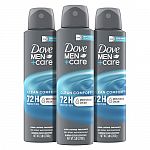 3-Ct Dove Men+Care Antiperspirant, Clean Comfort, 3.8 oz $8.85
