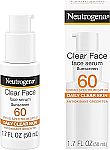 Neutrogena Clear Face Serum Sunscreen with Green Tea, SPF 60+ 1.7 Oz (2 for $25 + Earn $5 Credit Back)
