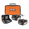 RIDGID 18V Lithium-Ion (2) 4.0 Ah Battery Starter Kit $69 and more