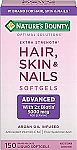 150 Counts Nature's Bounty Advanced Hair, Skin & Nails Softgels $5.59