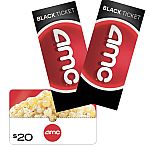 2 AMC Theatres Movie Black Ticket  $20 E-Gift Card $34.99