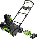 Greenworks 80V 20” Brushless Cordless Snow Blower, 4.0Ah Battery and Charger Included $250