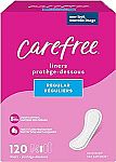 120-Ct Carefree Unwrapped Unscented Panty Liners $4.70