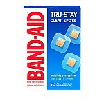 50-Ct Band-Aid Brand Tru-Stay Clear Spots Bandages, All One Size $1.79