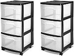 2-pack Sterilite 3 Drawer Storage Cart $32.84