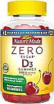 110 Counts Nature Made Zero Sugar Vitamin D3 Gummies $5