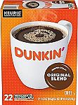 4-Pack 22-Count Dunkin' Medium Roast Coffee (Original Blend) $24.49