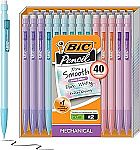 40-Count BIC Xtra-Smooth Pastel Mechanical Pencils with Erasers 0.7mm $4.23