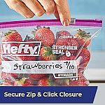 78-Count Hefty Slider Plastic Food Storage Bags (Quart) $6.64