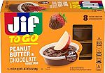 6-pack Jif Peanut Butter & Chocolate To Go, 8 Count Cups $15
