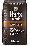 18-Oz Peet's Coffee Dark Roast Whole Bean Coffee $10