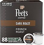 88 Count Peet's Coffee K-Cup Pods Dark Roast $26.70 and more