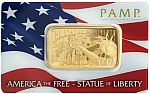 1 oz Gold Bar PAMP America the Free Statue of Liberty (New in Assay) $2419.99