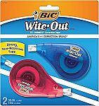2-Count BIC Wite-Out Brand EZ Correct Correction Tape, 39.3 Feet $2.38