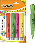 4-Pk BIC Brite Assorted Chisel Tip Liner Highlighter $1.70