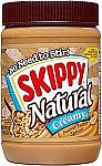 Skippy Natural Peanut Butter, Creamy, 26.5 oz $3.37