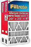 2-pack Filtrete 20x25x4 Air Filter MERV 11 $22.39