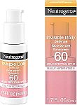 Neutrogena Invisible Daily Defense Face Sunscreen SPF 60 + Hydrating Serum $7.44