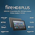Amazon Fire HD 8 Plus tablet, 8” HD Display, 32GB $54.99