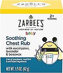 1.5 Oz Zarbee's Baby Soothing Chest Rub $2.84