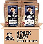 4-Pack 20-oz Quaker Steel Cut Oats (Organic) $8.75
