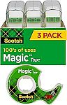 3 Rolls Scotch Magic Tape, 3/4" x 300" $4