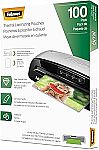 100-Pack Fellowes Thermal Laminating Pouches $11.67