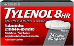 24-Count Tylenol 8 HR Muscle Aches & Pain, Pain Relief $2