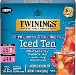 72 Count Twinings NEW Strawberry & Raspberry Herbal Iced Tea $3.79