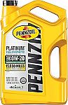 5-Quart Pennzoil Platinum Full Synthetic Motor Oil (0W-20) $23.78