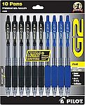 10-Pack PILOT G2 Premium 0.7mm Gel Pens $5.89