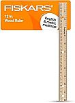 Fiskars Wood 12" Straight Edge Ruler $0.54