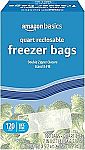 120-Ct Amazon Basics Reclosable Freezer Quart Bags $5