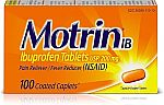 100-Count Motrin IB, Ibuprofen 200mg Tablets $3.79