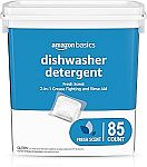 85-Ct Amazon Basics Dishwasher Detergent Pacs (Fresh Scent) $11