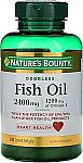 90 Ct Nature's Bounty 2400mg Fish Oil 1200mg Omega-3 $6.39