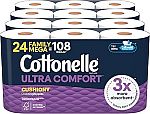 24 Family Mega Rolls Cottonelle Ultra Comfort Toilet Paper $21