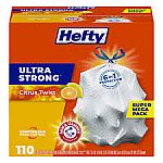 80-Ct 13-Gal Hefty Ultra Strong Tall Kitchen Trash Bags $10