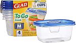 4 Count GladWare To Go Snack Food Storage Containers 24 Ounces $3.24