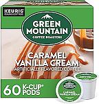 60 Count Green Mountain Coffee Roasters Caramel Vanilla Cream, Keurig Single Serve K-Cup Pods $18.70