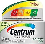 80-Ct Centrum Silver Adult Multivitamin/Multimineral Supplement Tablet $3.39