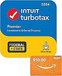 TurboTax Premier 2024 $64.99 + Free $10 Amazon Gift Card