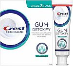 3-pack Crest Pro-Health Gum Detoxify Deep Clean Toothpaste, 4.8 oz $13.27