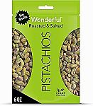 6 Ounce Wonderful Pistachios No Shells, Roasted & Salted Nuts $3.90
