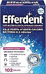 102 Count Efferdent Retainer Cleaning Tablets $2.39
