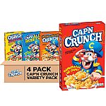 4-Pack Cap'n Crunch Breakfast Cereal (Various Flavors) $7.73