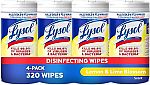 4-Pack 80-Count Lysol Disinfectant Wipes Bundle $9.72